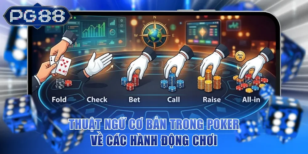 Thuật ngữ cơ bản trong Poker thường gặp về các hành động chơi